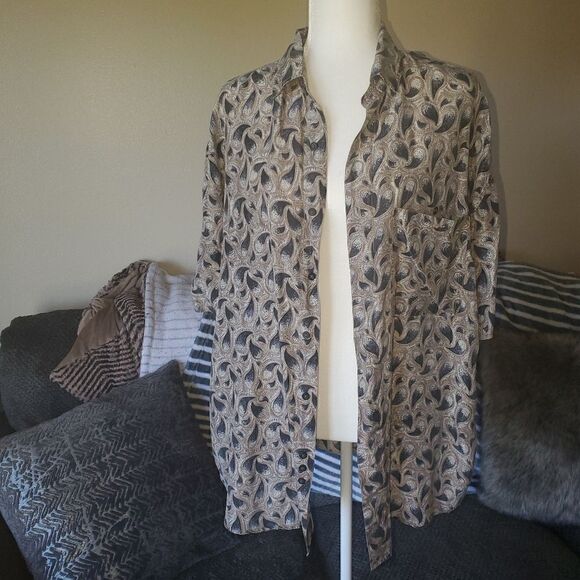 Chiamare Vintage 100% Silk Paisley Shirt - Picture 10 of 11